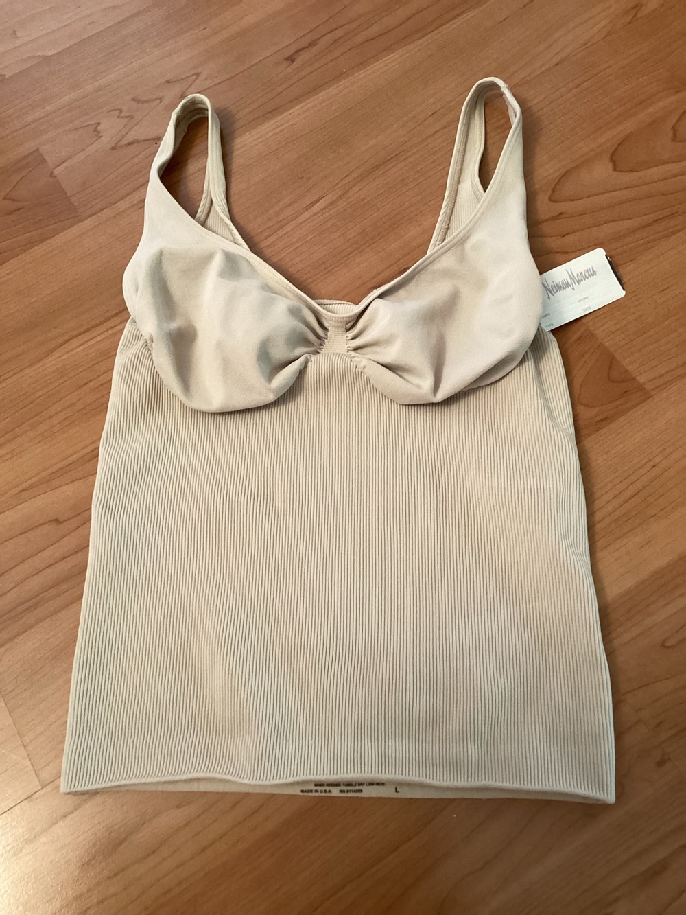 SassyBax Beige Shaping Camisole Ribbed Tank Top Large NWT Old Stock